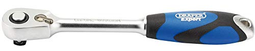 Draper 26515 60 Tooth Micro Head Reversible Soft Grip Ratchet,Blue, 3/8