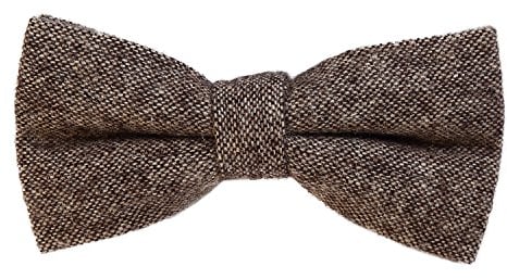 DonDon Herren Fliege 12 x 6 cm Baumwolle gebunden und längenverstellbar braun beige