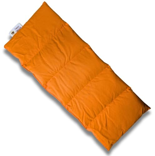 Franzis Nähstube 50x20cm Traubenkernkissen Orange in 100% Baumwolle I Körnerkissen Traubenkern 50x20 für Mikrowelle I Wärmekissen, Traubenkernkissen, Nackenwärmekissen