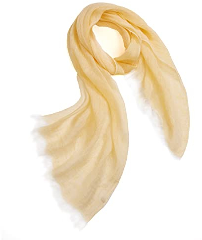 Prettystern Herren Damen Meliert einfarbig Leinen-Tuch leichter Sommer-Schal - T33 Hell-gelb