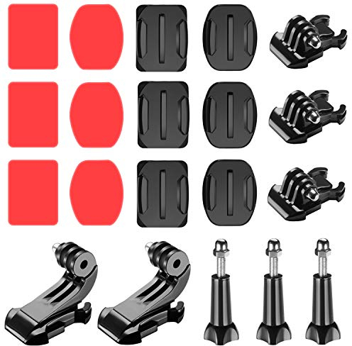 NEEWER 20 en 1 Kit d'Accessoires pour Caméra d'Action Compatible avec Gopro 12 11 10 9 DJI Osmo Insta360 Avec Base à Clip de Boucle Crochet en J Vis Moletée Longue 3 Supports Adhésifs avec Tampon, etc
