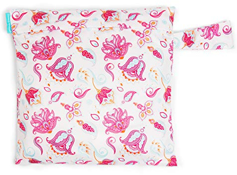 Charlie Banana Baby Wasserdichte wiederverwendbare und waschbare Tragetasche für Windeln und Badebekleidung, Cotton Bliss