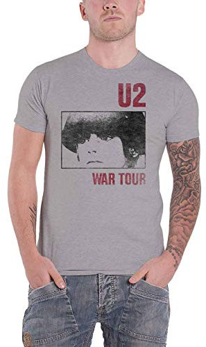 U2 T Shirt War Tour Band Logo Nouveau Officiel Homme Gris Size XL