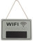 WiFi Password Hanging Board, Passwort Anzeige Beschilderung Wandbehang Retro Hanging Blackboard für Coffee Shop Bookstore(Grau)