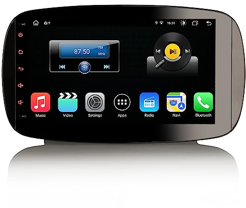 ERISIN 9 Zoll Android 13 4+64GB Autoradio für Mercedes-Benz SMART mit GPS-Navi Unterstützt Bluetooth WiFi 4G DAB + RDS Mirror- Link TPMS Eingebauter CarPlay DSP-Verstärker