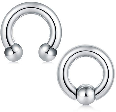 AceFun PA Ring Piercing Innengewinde Kreisförmige Hanteln Hufeisen und Spring Action Captive Perlenring CBR 4G Chirurgischer Stahl Körper Piercing Schmuck 2er-Set