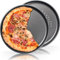 2X Pizzablech ∅ 32 cm Rund, gelocht und antihaft beschichtet für Pizza & Flammkuchen Knusperblech (2er Set)
