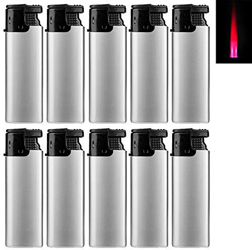 Turbofeuerzeug Sturmfeuerzeug Feuerzeug RS Turboflamme Gas Jet Windproof Outdoor (Silber - 10 Feuerzeuge)