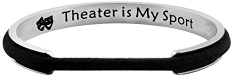 Zuo Bao Acting Gift Drama Theater Hair Tie Bracelet Theater is My Sport Hair Elastic Band Bracelet for Actress Lover, Metal, stainless steel