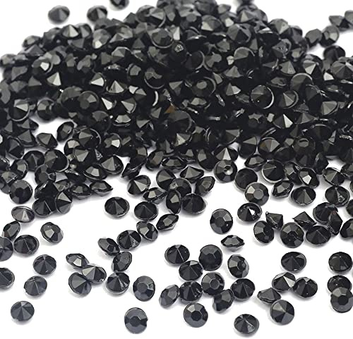 4000 Stück Acryl Deko Diamantkristalle 4mm Glitzer Streudeko Tischschmuck Funkelnd Dekosteine Kristalle Konfetti Diamanten zum DIY Verzieren Tischdeko Hochzeit Taufe Verlobung Valentinstag,Schwarz
