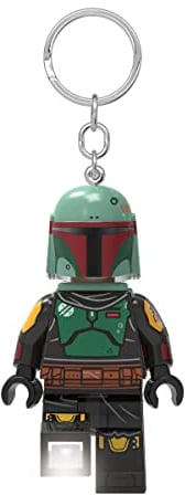 IQhk Lego Star Wars - Boba Fett Schlüsselanhänger mit LED-Taschenlampe Spielzeuggeschenke für Kinder - 76 mm große Figur - 2 CR2025 Batterien enthalten