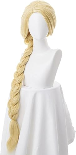 ydound Anime Coser pruik Tangled Princess 120cm 47 Gerade Blonde super Lange Cosplay Perücke Rapunzel Synthetische Haar Anime Perücke+ Perücke Kappe