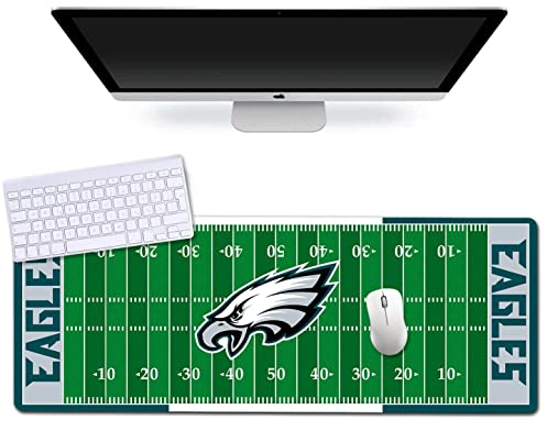 Mialtry Gaming-Mauspad mit rutschfester Gummibasis, Fußball-Motiv, grün, 80 x 30 cm, Stoff (Fabric), für Laptop, Computer, Desktop-Tastatur, Fußballfans, Jungen, Ehemann, Geschenk, Büro