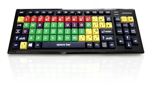 Accuratus Monster 2 Bluetooth & RF - Multi-device Bluetooth & RF Wireless Mixed Colour Upper Case Children’s Keyboard for Learning (Mixed Colour UPPERCASE)