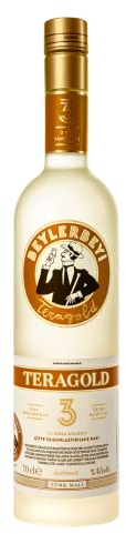 RAKI - Beylerbeyi Teragold Raki 35cl | Türkischer Brandy mit Anis aromatisiert - 100% frische Weintrauben - Ohne Zuckerzusatz | Dreifache Destillation - Alkoholgehalt 45%