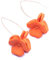 NILUXE DESIGN - Boucles d'oreilles Fleurs Pendantes avec Crochet Plaqué Or - Boucles d'oreilles Femme Pétales - Boucles d'oreilles pour Fêtes d'Été - Élégantes à Porter et Parfaites à Offrir (Orange)