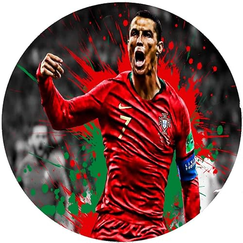 Feinkost Student Fondant Tortenbild, Zuckerbild Essbares Foto für Torten, Tortenaufleger Ø 20cm - Fussball Fußball Nr. 32