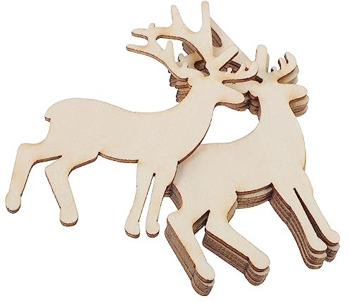 COHEALI 5Pcs Tag Di Legno Decorazioni In Legno Rotonde Etichette Presepe Decor Fai Te Artigianato Ciondolo Di Natale Renna Cervo Decorazione Decorazione Di Natale Albero Di Natale