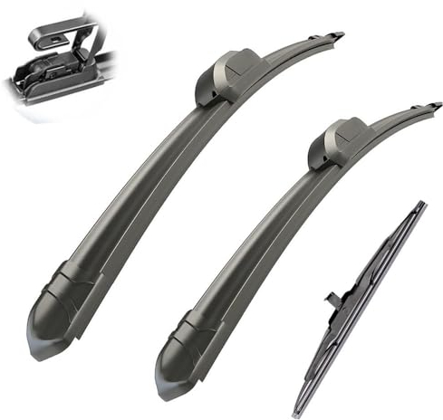 Limpiaparabrisas de coche compatible con Ford Fiesta 5 MK5 Hatchback 2003-2008, limpiaparabrisas trasero delantero de coche, limpiaparabrisas de goma suave, parabrisas automático de 22+16+11 (Colo