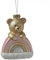 MARELIDA Weihnachtsbaumschmuck Teddybär mit Regenbogen rosa Christbaumschmuck Bär auf Wolke aus Glas Christbaumkugel Weihnachtsbaumdekoration Weihnachtsgeschken Kinder H: 13,5cm (rosa)