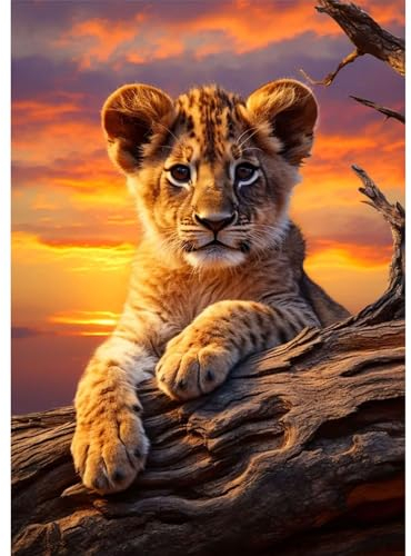 MAXBYE Animaux Diamond Painting Art, Peinture Diamant Adulte Enfant Tigre 5D Diamant Kits de Broderie au Point de Croix, Diamant Strass Point de Croix Cristal Painting pour Murale Décoration 30x40cm