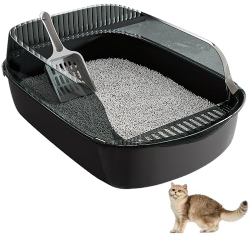 12l bandejas de Arena para Gatos Grandes Grandes Abiertas de Lana de Gato con Material de bachiller con Material de Doble Capa Resistente a Gato Resistente a Gato para Suministros de Gato