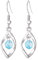 Ohrringe Hängend Ohrhänger mit Zirkonia,Ohrringe Silber 925 Hängend Lang Ohrstecker Silber 925 für Damen Herren Mädchen （Blau）