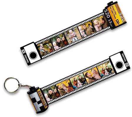Print Maniacs Personalised Camera Film Roll Album Keychain Personalised Photo Keepsake for Friends, Dad, Mum Fathers Day Gift Unique Christmas idea!