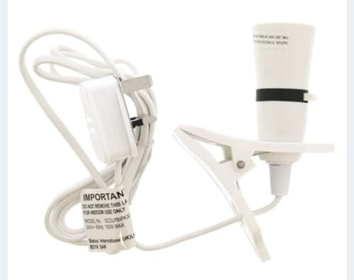 Clip Desk Lamp Holder UK Plug (Set of 1) Light Bulb Socket Base with Switch,Scratch Free Clip 2M Cable Portable Fixed On The Desk Table Socket Bayonet Bulb Holder for Lighting at Home,Office & Shop