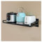 AVSMGP Soporte microondas Esquina Estante microondas Pared de Acero Inoxidable con 6 Ganchos para Cocina, baño, trastero Instalación sin Perforaciones ni Perforaciones,30 * 60cm