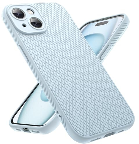 JETech Grip Case for iPhone 15 6.1-Inch, Soft TPU Slim Fit Protective Phone Cover with Camera Lens Full Protection, Shockproof (Blue)