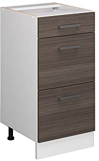 Vicco Mueble bajo de Cocina R-Line, Gris/Blanco, 40 cm con cajones, ET Antracita