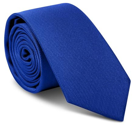 URAQT Herren Krawatten, Klassische Schmale Krawatte 6 cm für Herren, Elegant Hochzeit Krawatte für Büro oder Festliche Veranstaltunge(Königliches Blau)