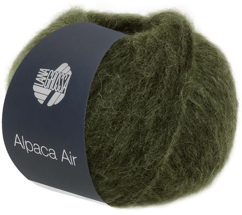LANA GROSSA Alpaca Air | Leichtes Alpaka-Schlauchgarn | Handstrickgarn aus 62% Alpaka (Baby), 27% Polyamid & 11% Schurwolle (Merino Fein) | 50g Wolle zum Stricken & Häkeln | 140m Garn 25
