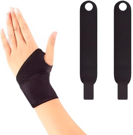 GLPRKOW 2 Soportes para Muñeca, Unisex Soporte para Muñeca, Banda para Muñeca para Fitness, Culturismo, Levantamiento de Pesas & Crossfit para Muñeca Derecha e Izquierda, Negro