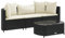 vidaXL Garten Sofa Garnitur 4-TLG., Gartenmöbel Set mit Kissen, Sitzgruppe für Garten Terrasse, Lounge Sitzgarnitur Modular, Schwarz Poly Rattan