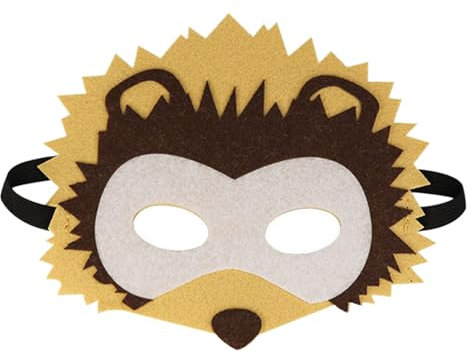 Jtnohx Filz Tiermasken, 10 Stück Halloween Maske für Kinder, Tier Kostüm für Geburtstag Party Supplies(Igel Masken)