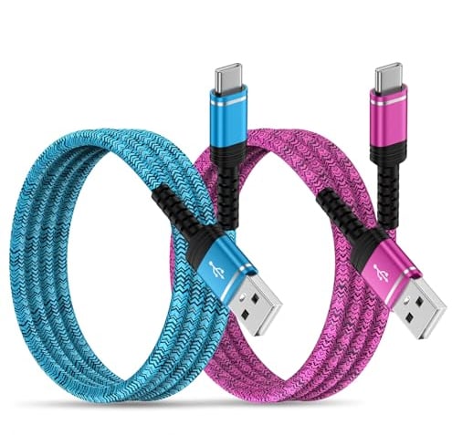 USB auf USB C Kabel Handy Ladekabel für Samsung Galaxy S24 S25 Ultra S23 S22 S21 S20 A16 A56 A26 A06 A55 A35 A15 A54 A51, [2Stück 0.9m] Samsung Ladekabel USB C Schnellladekabel Aufladekabel Datenkabel