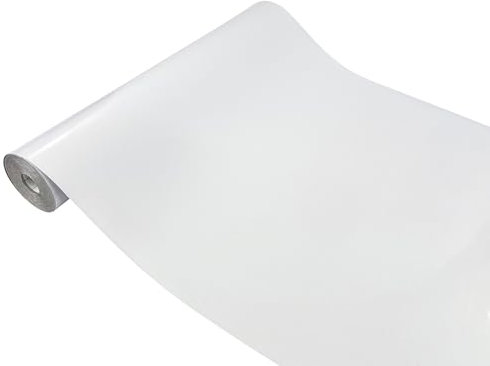 DecoMeister Klebefolie Möbel 67,5x740 cm | Möbelfolie selbstklebend matt oder glänzend | Einfarbig Klebefolie für Möbel - einfache Anwendung, ideal für die Renovierung von Küche oder Bad | Weiß Glanz