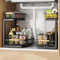 2 Stück Spülbecken Unterschrank Organizer, Spülschrank Organizer, Unterschrank Organizer Küche Für Schränke, Gewürzregale in der Küche, Aufbewahrung von Toilettenartikeln im Badezimmer(schwarz)