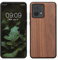 kwmobile Hülle kompatibel mit Motorola Moto G84 5G Hülle - Holz Case - stoßfestes Handy Cover - TPU Handyhülle in Dunkelbraun