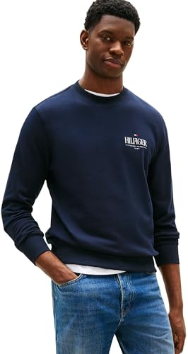 Tommy Hilfiger Herren Sweatshirt Stacked Regular Fit, Blau (Desert Sky), L