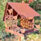 Vogelhaus mit Ständer wetterfest ∣ 135 cm hoch ∣ Vogelhaus Metall ∣ Stabiler rustikaler Look ∣ Vogelfutterstation, Vogelfutterhaus ∣ Vogelfutterhäuschen
