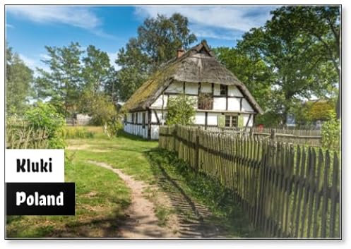 Kühlschrankmagnet Altes Holzhaus in Kluki Polen Design 1