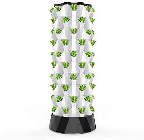 Tour hydroponique, système de culture aquaponique vertical, kit de culture aéroponique sans sol pour herbes, fruits et légumes avec pompe d'hydratation, minuterie, adaptateur, lit de semis et pots en