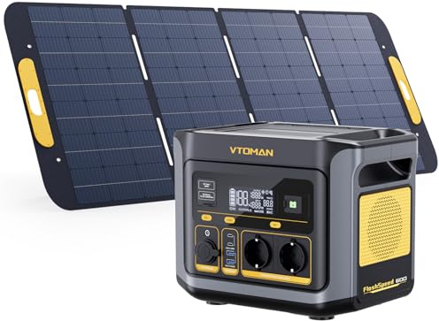 VTOMAN FlashSpeed 600 Tragbare Powerstation mit 400W Solarpanel | 499Wh/600W (1200W Spitze),LiFePO4 Akku,100W USB-C,70 Min Schnellladung für Camping,Wohnmobil & Notfall