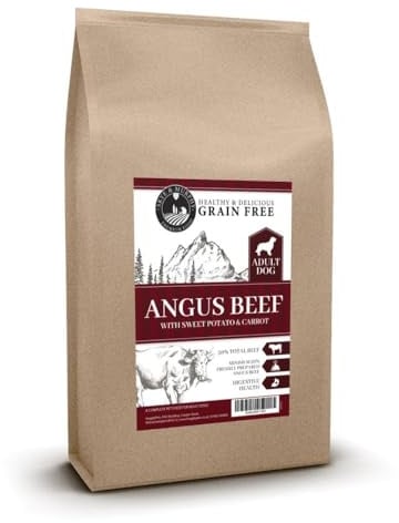 Skye & Murphy Grain Free Dry Dog Food | Angus Beef with Sweet Potato & Carrot | High Protein, Omega 3, Joint Support, Skin & Coat Care, No Grains or Artificial Additives | For Adult Dogs | 12kg