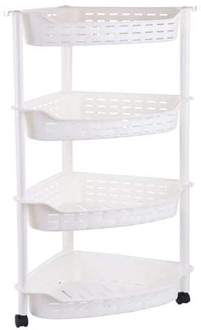 VISIOLEX Étagère de douche d'angle à 4 niveaux – Rangement amovible pour salle de bain pour cuisine, chambre à coucher et salon – Solution de rangement multifonction blanche