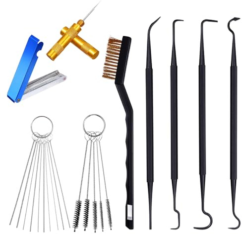 41pcs Düsenreinigungsnadeln Vergaser, Vergaser Reinigungsset, Vergaserreiniger, Carburetor jet reamer set für Motorrad, Schweißer, Heimwerker