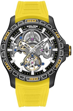 Police Spirit Herrenuhr Automatik Edelstahl 52 mm
